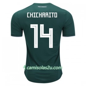 Camisolas de Futebol México Chicharito 14 Equipamento Principal Copa do Mundo 2018 Manga Curta